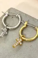 Cross Hoop Earrings | Swank Boutique
