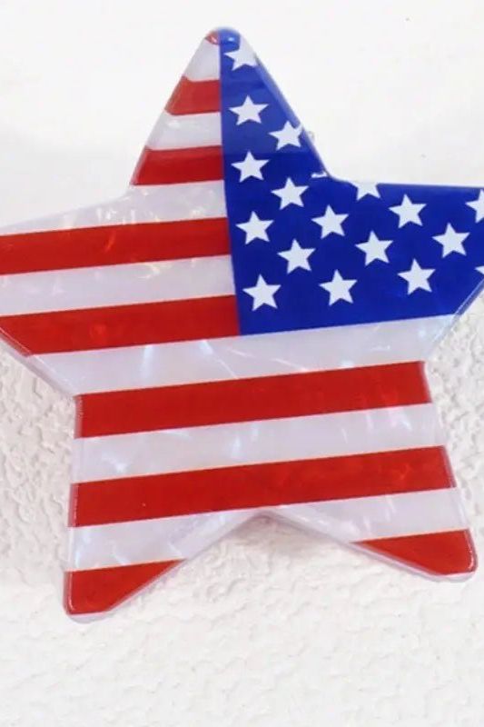 USA Flag Fourth of July Hair Clip - Heart (Copy) | Swank Boutique
