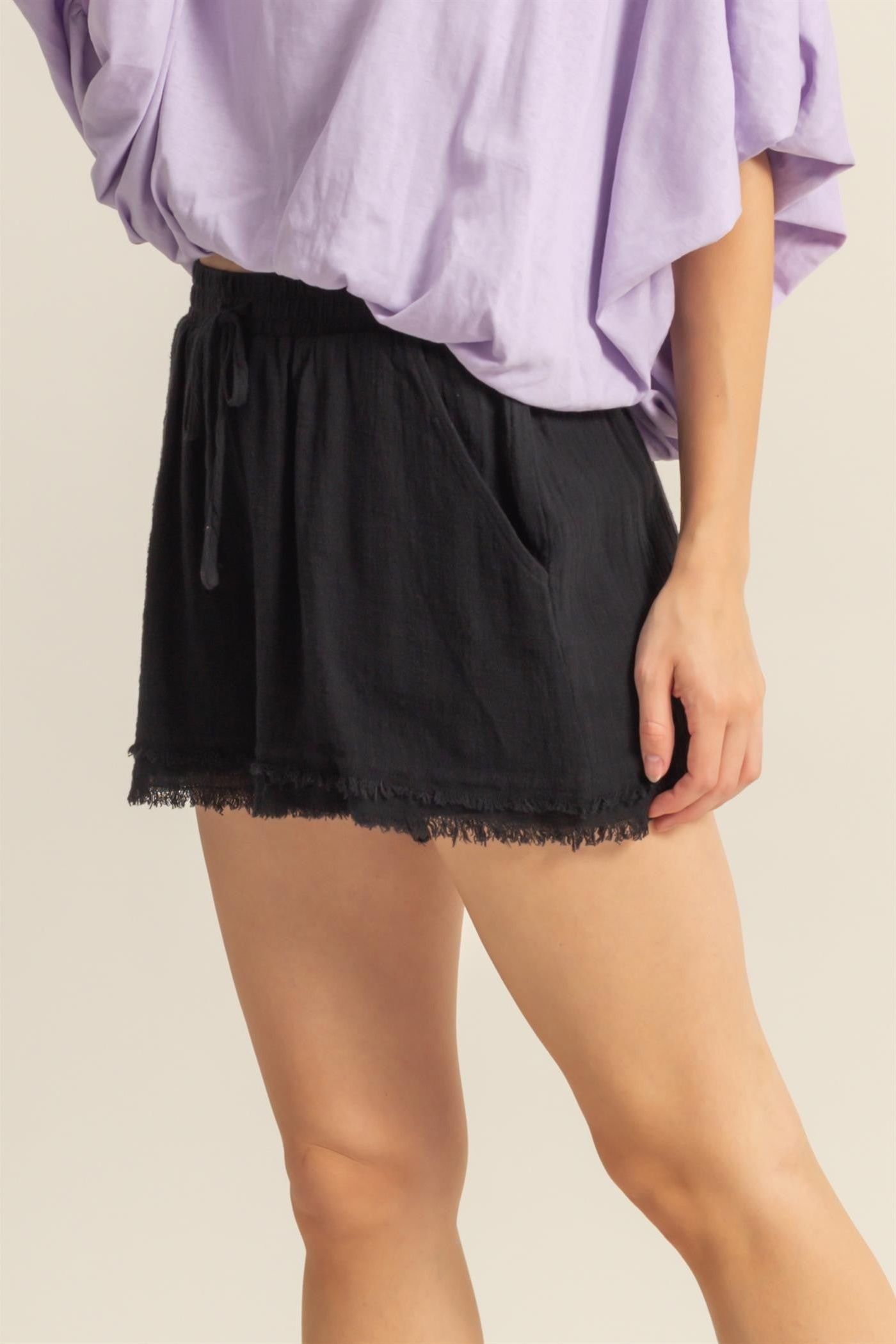 Frayed Hem Shorts