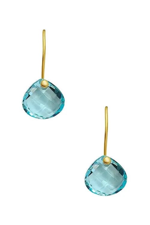 Gold Blue Topaz Earrings (Copy) | Swank Boutique