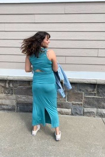 Overlay Back Tank Top Teal | Swank Boutique