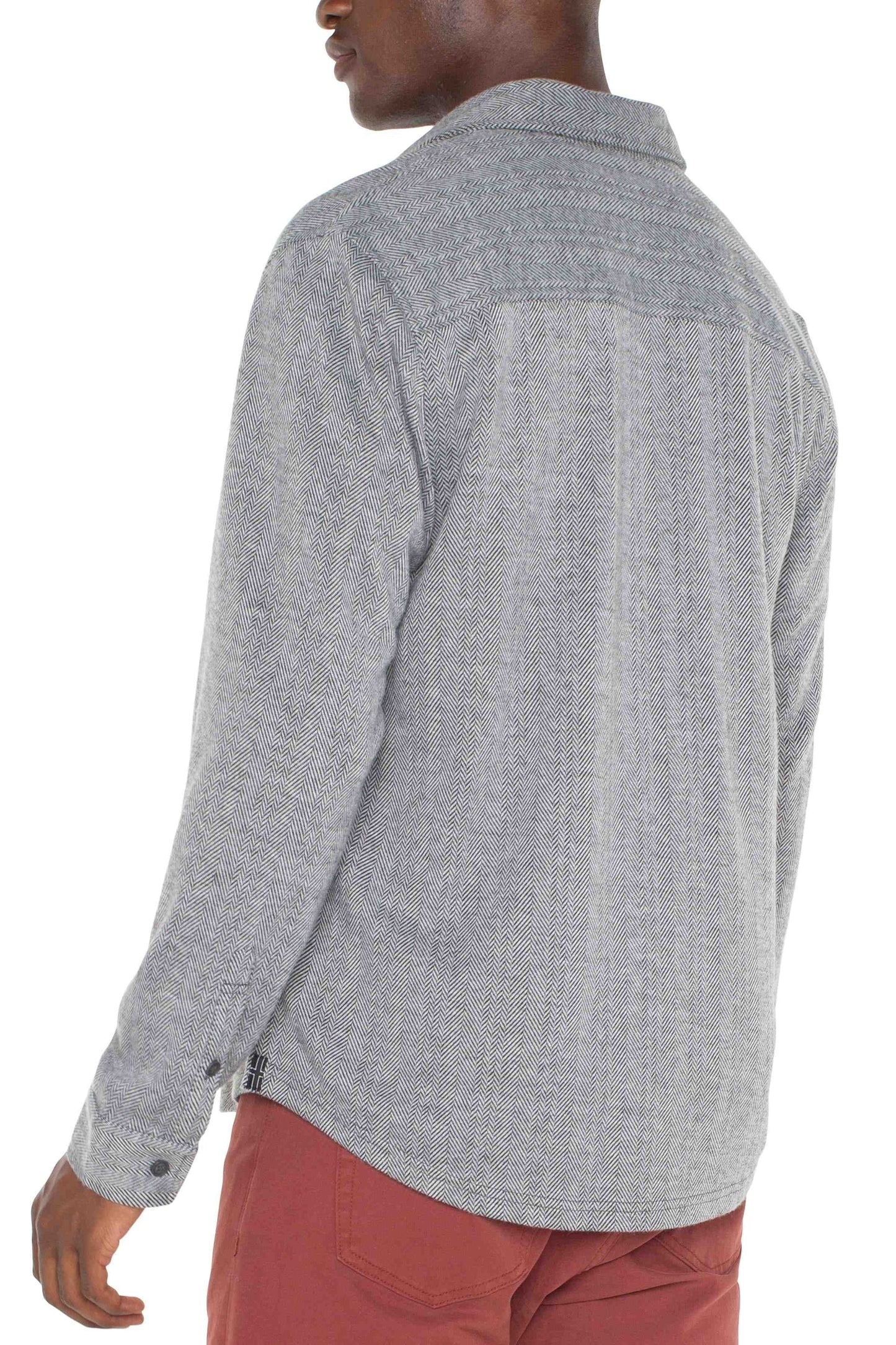 Grey Herringbone Shirt | Swank Boutique
