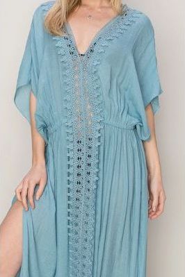 Iceburg Blue Midi Coverup Dress | Swank Boutique