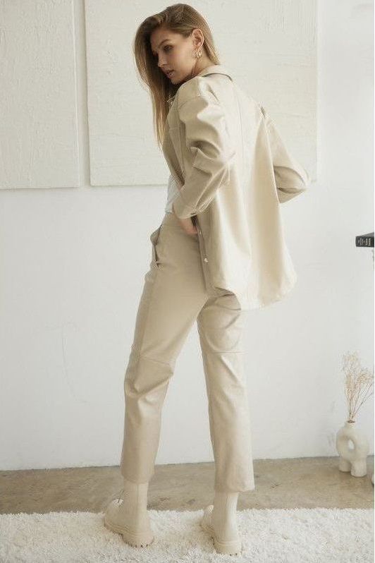 Button Down Faux Leather Shacket | Swank Boutique