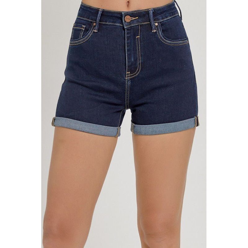 High Rise Double Roll Short | Swank Boutique