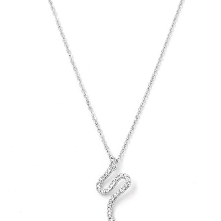 Rhinestone Snake Pendant Necklace | Swank Boutique