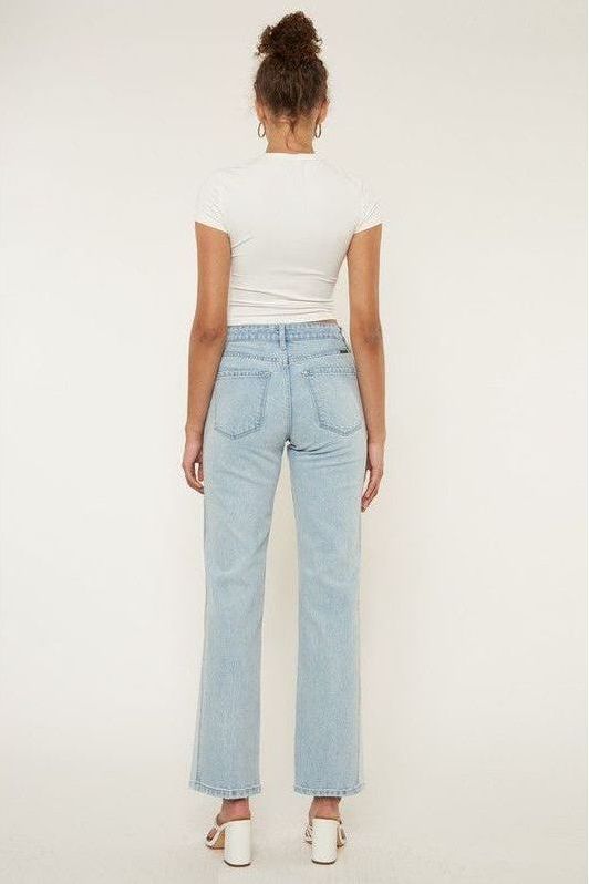 High Rise Contract Accent Straight Leg Jean | Swank Boutique