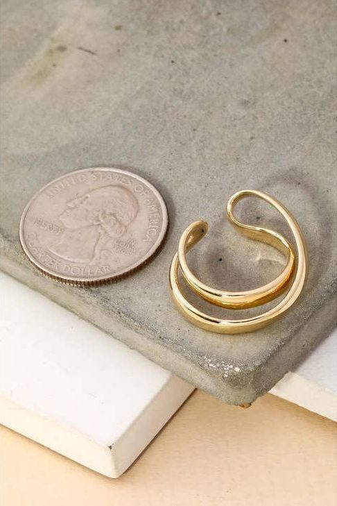 Metallic Double Loop Ring | Swank Boutique
