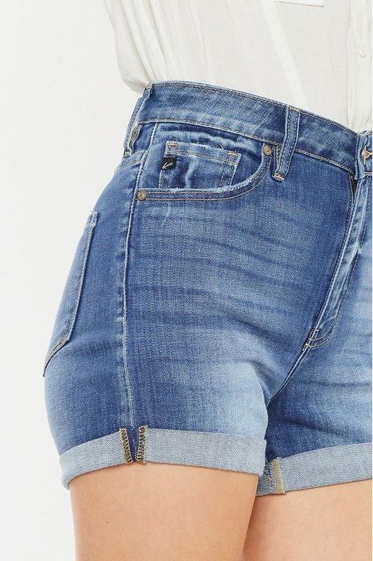 Medium Wash High Rise Denim Shorts | Swank Boutique