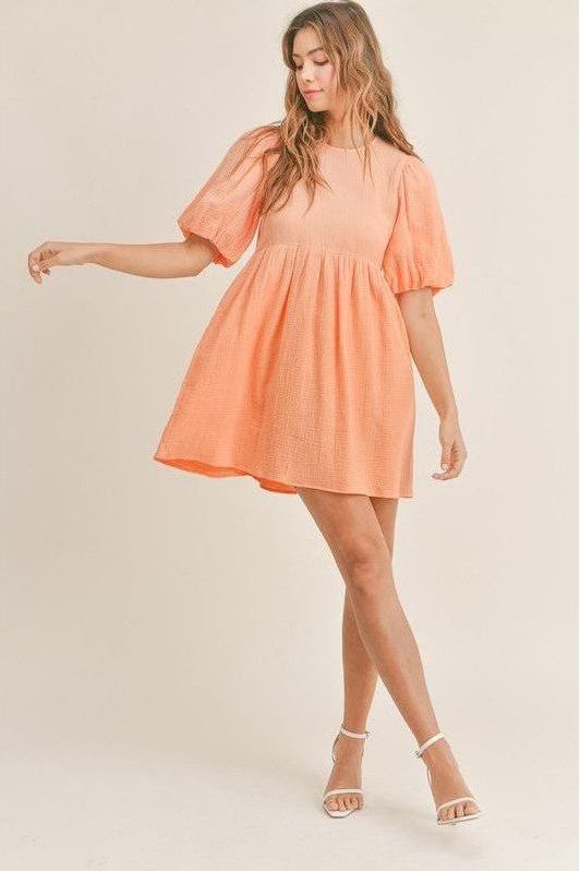 Renee Puff Sleeve Babydoll Dress | Swank Boutique
