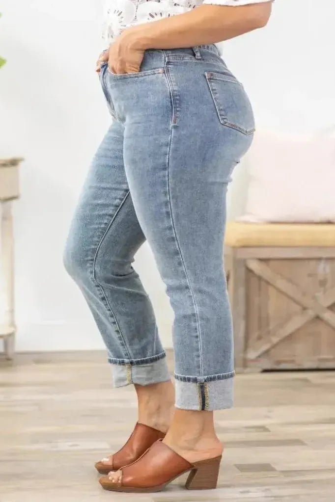 Judy Blue Midrise Boyfriend Jeans | Swank Boutique