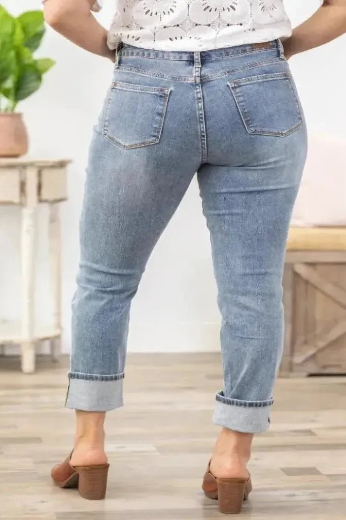 Judy Blue Midrise Boyfriend Jeans | Swank Boutique
