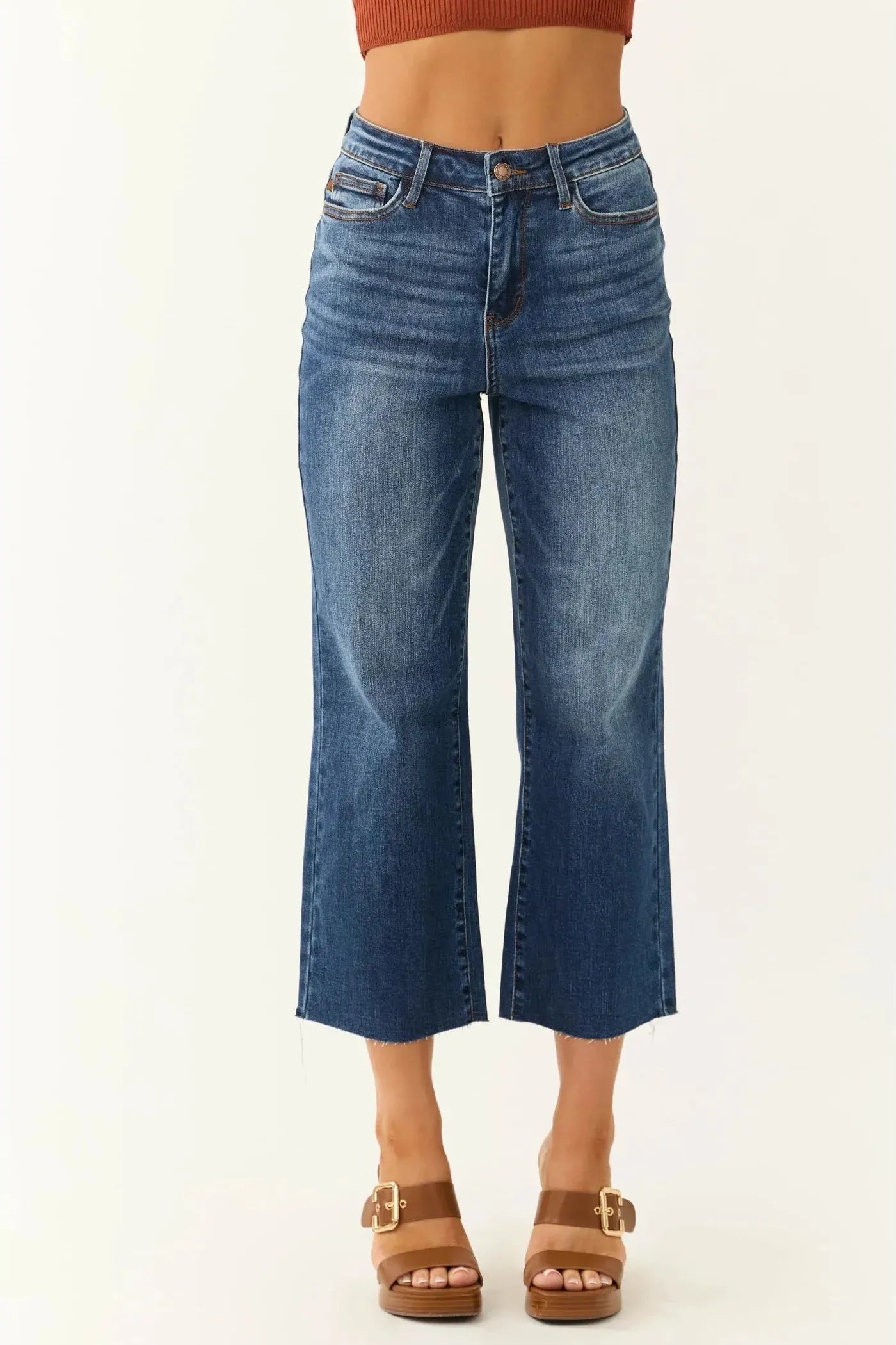 High Waisted Crop Denim | Swank Boutique