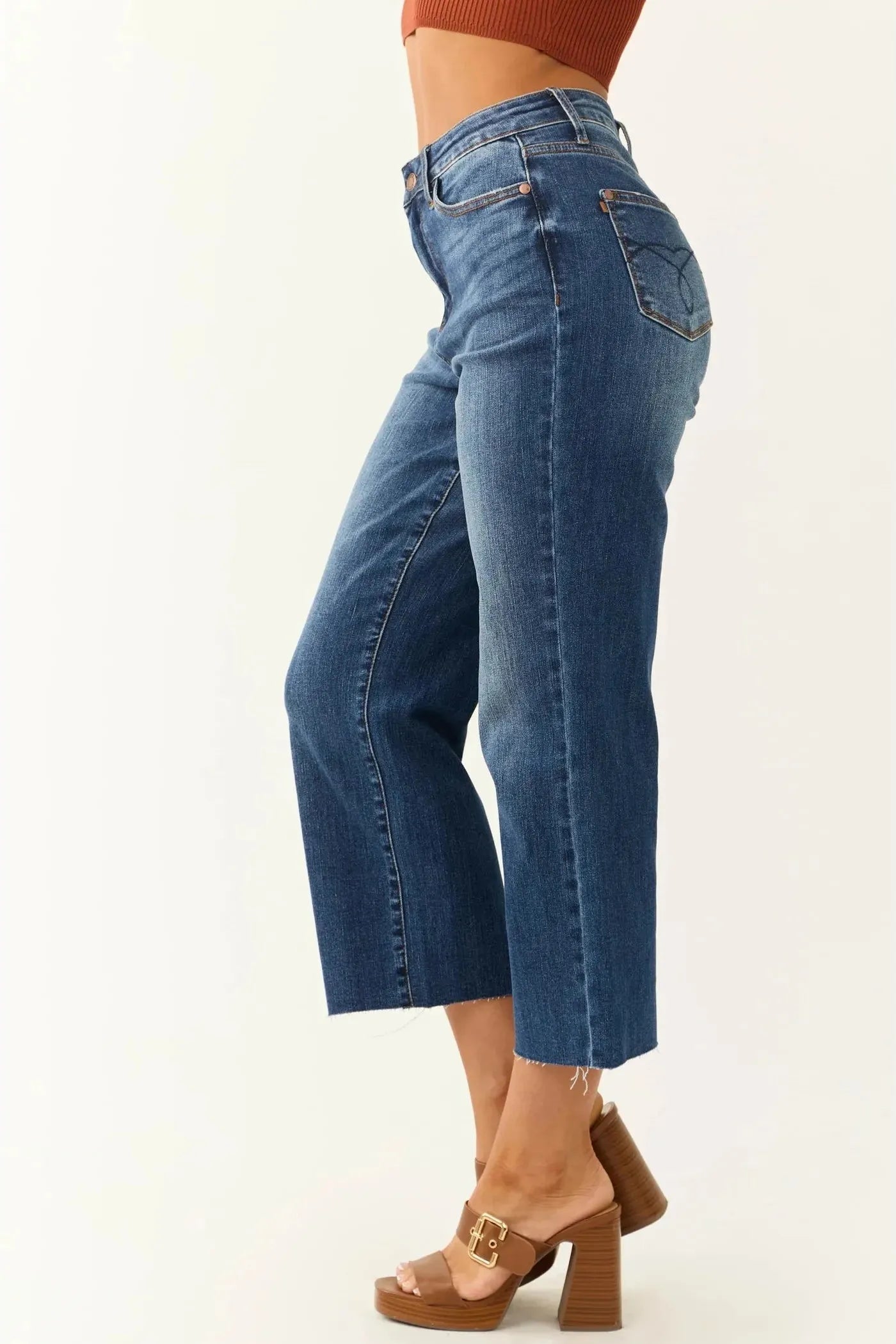 High Waisted Crop Denim | Swank Boutique