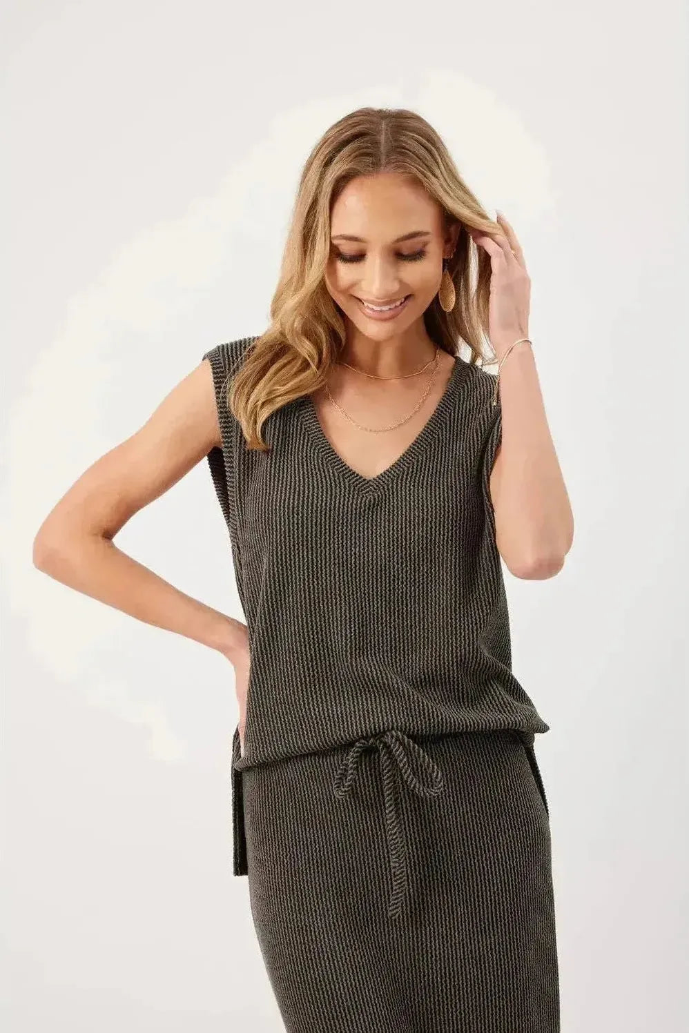 Kalina Charcoal Top | Swank Boutique