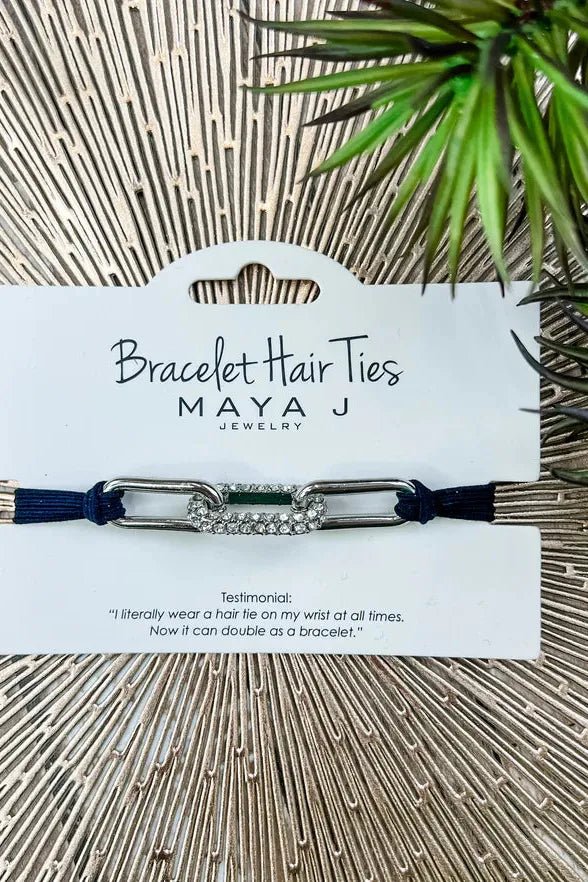 Crystal Bracelet Hair Tie Square - Black (Copy) | Swank Boutique
