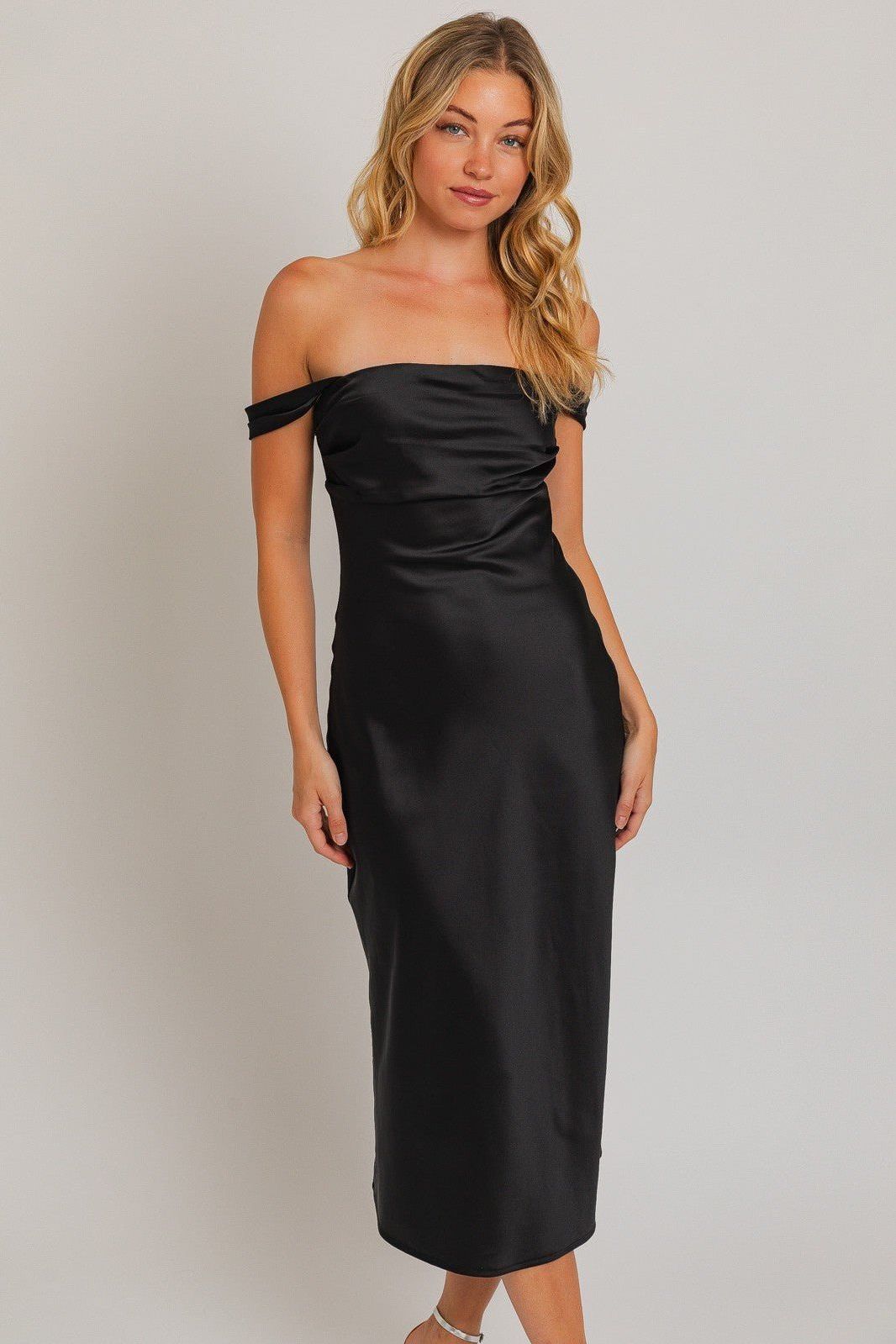 Off Shoulder Midi Dress | Swank Boutique