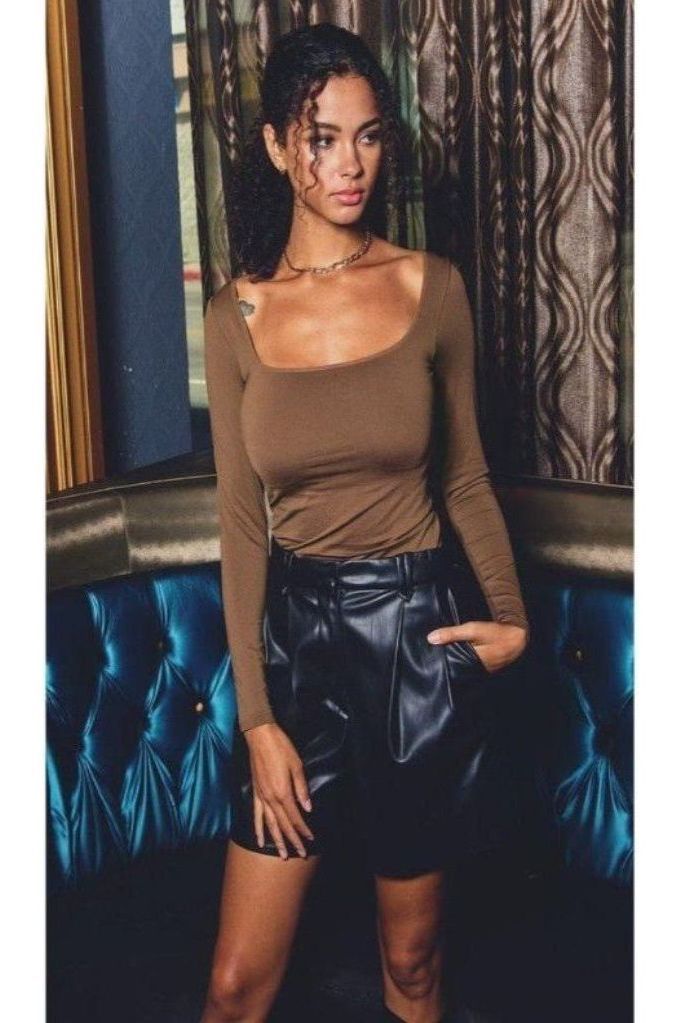 Addison Square Neck Top - Mocha | Swank Boutique