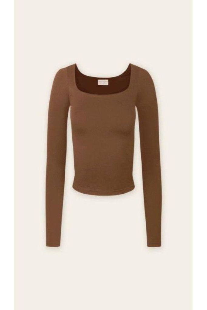 Addison Square Neck Top - Mocha | Swank Boutique