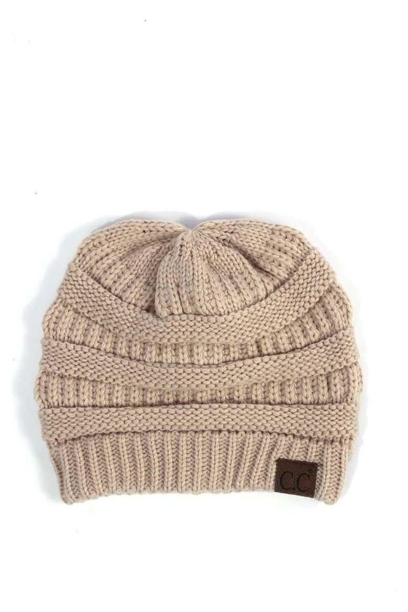 C.C. Slouchy Thick Hat - New Beige | Swank Boutique