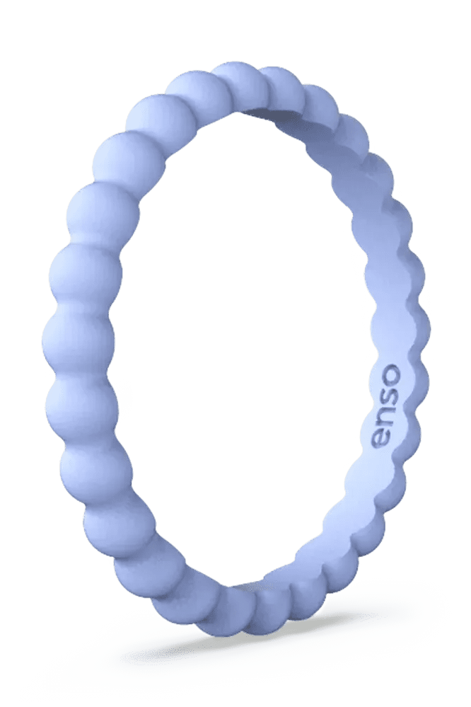 Beaded Stackable Silicone Rings Turquoise/White | Swank Boutique