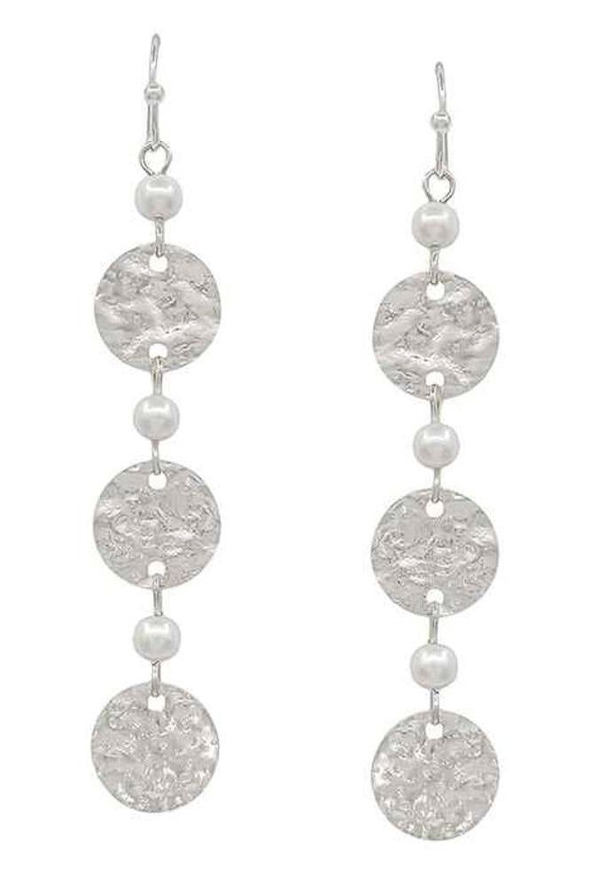 Circle Pearl Earrings Rhodium | Swank Boutique