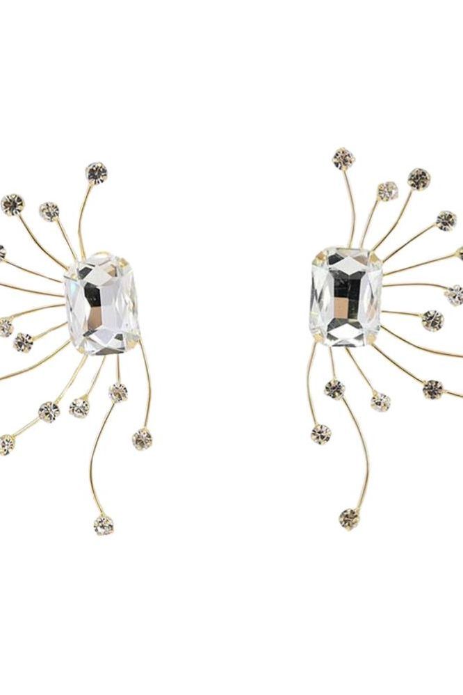 Rhinestone Gold Earrings | Swank Boutique