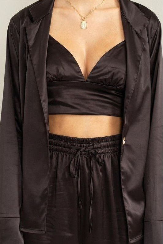 Positively Alluring Bralette and Top - Black | Swank Boutique