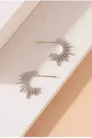 Copy of Pave Starburst 30 MM Hoop Earrings - Gold | Swank Boutique