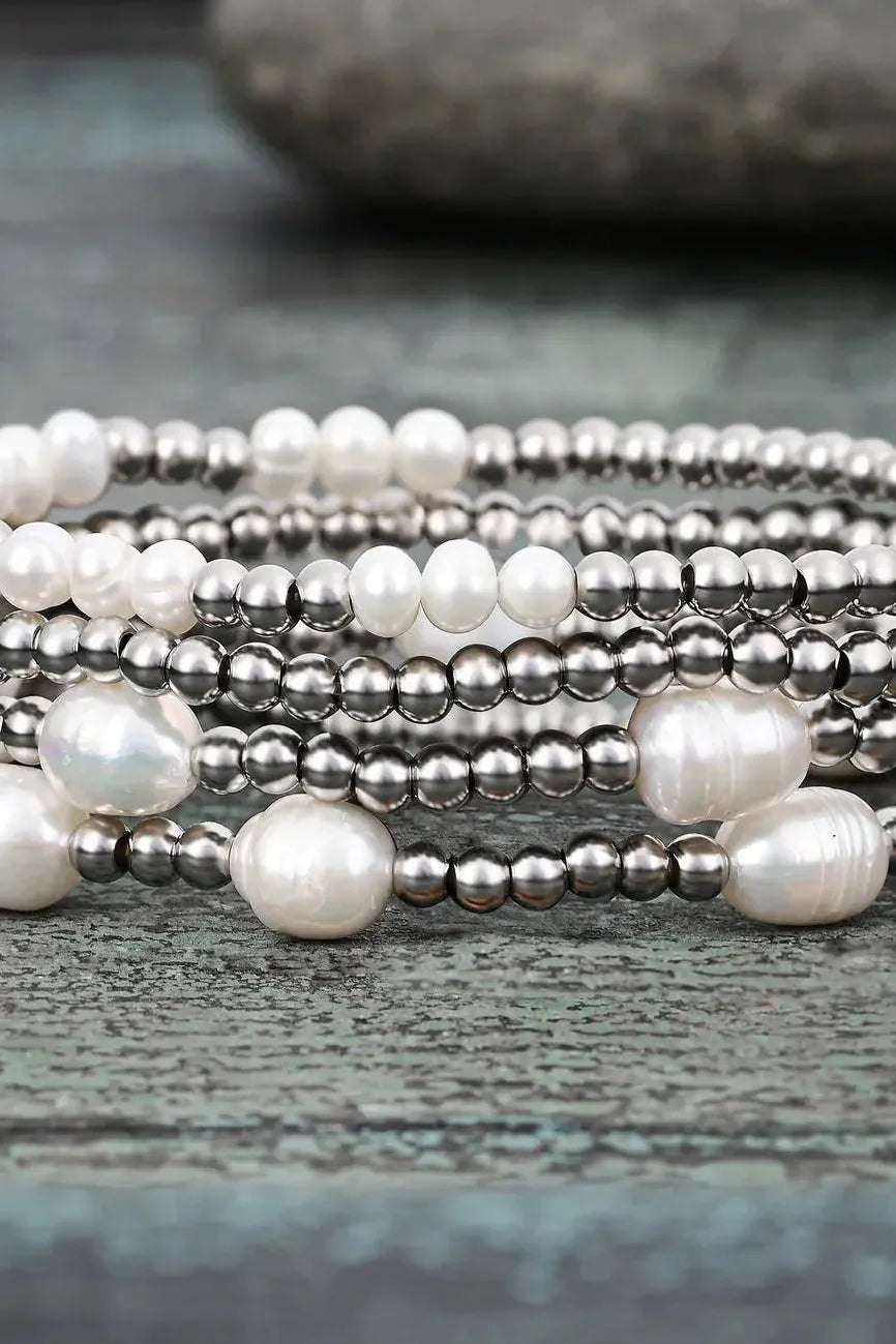 Pearl & Silver Bracelet | Swank Boutique