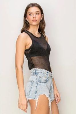 Metallic Knit Tank | Swank Boutique