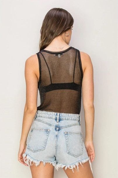 Metallic Knit Tank | Swank Boutique