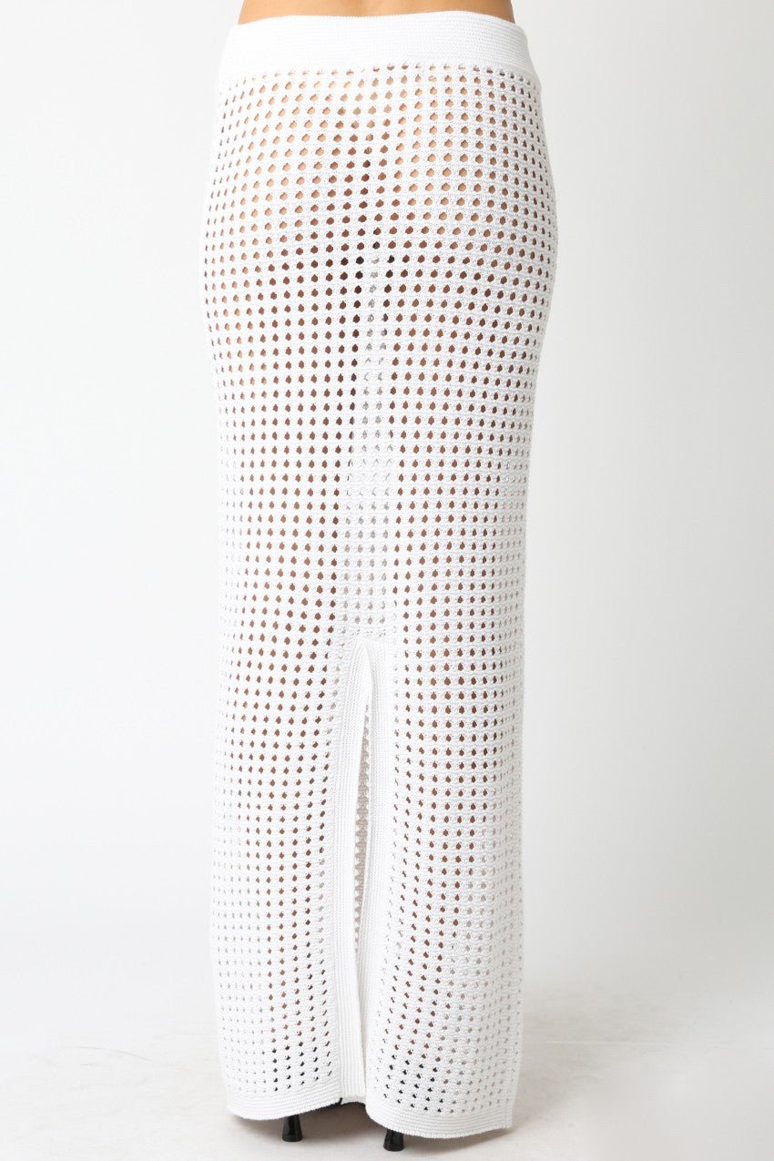 Easy Breezy Knit Skirt White | Swank Boutique