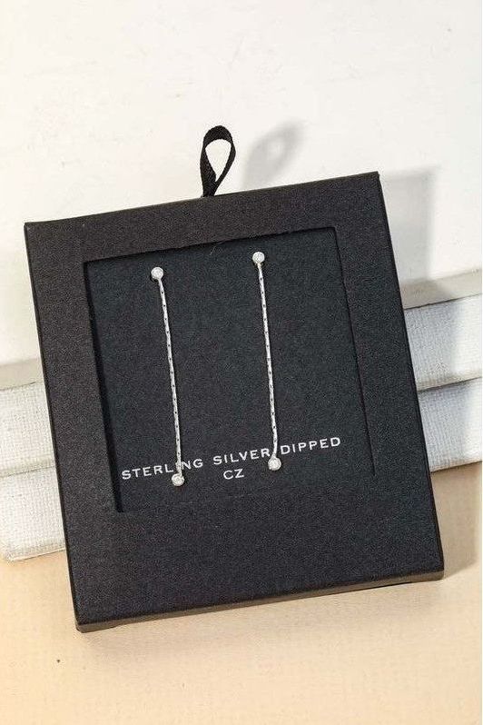Gold Dipped Drop Earring- Silver | Swank Boutique