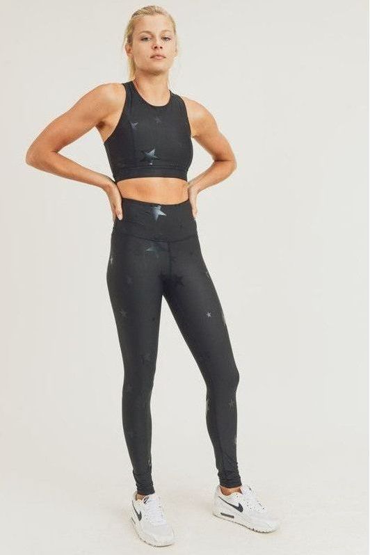 Exclusive Black Star Sports Bra | Swank Boutique