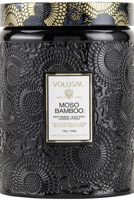 Large Embossed Glass Jar Candle - Moso Bamboo | voluspa