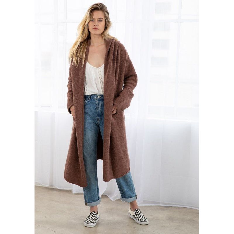 Ultra Cozy Two Pocket Cardigan- Cocoa | Swank Boutique