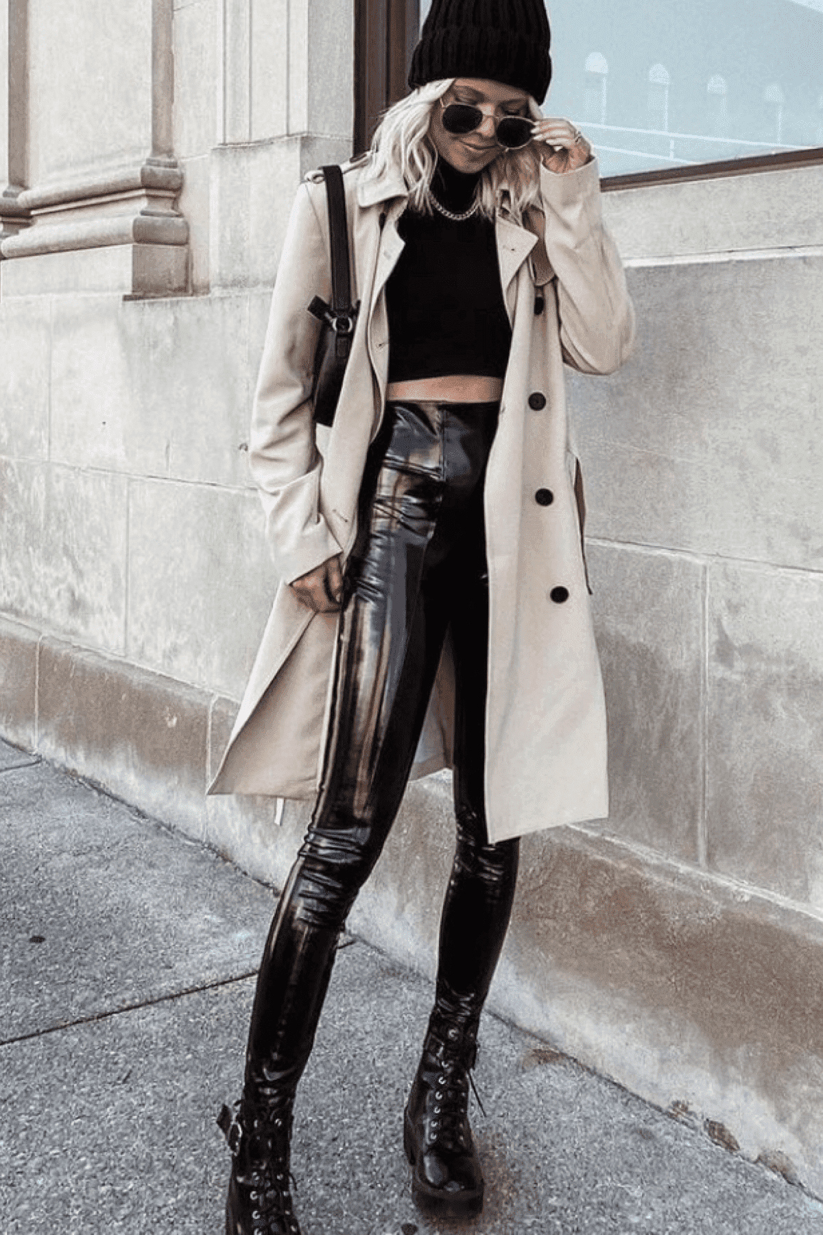 Faux Leather Wet Look Pants Outfit Spanx Leather Leggings Outfit