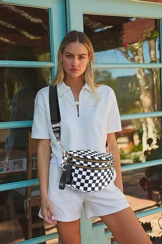 CROSSBODY ZIPPER REMOVAL STRAP SLING BUM BAG | 40P593 | Swank Boutique