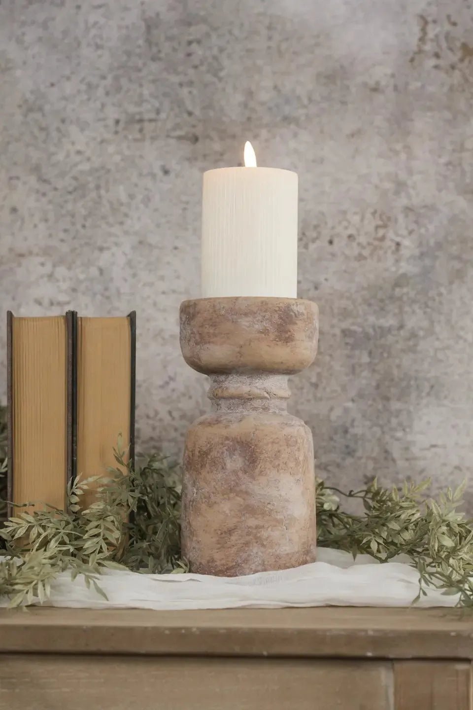 Terracotta Pillar Candle Holder | Swank Boutique
