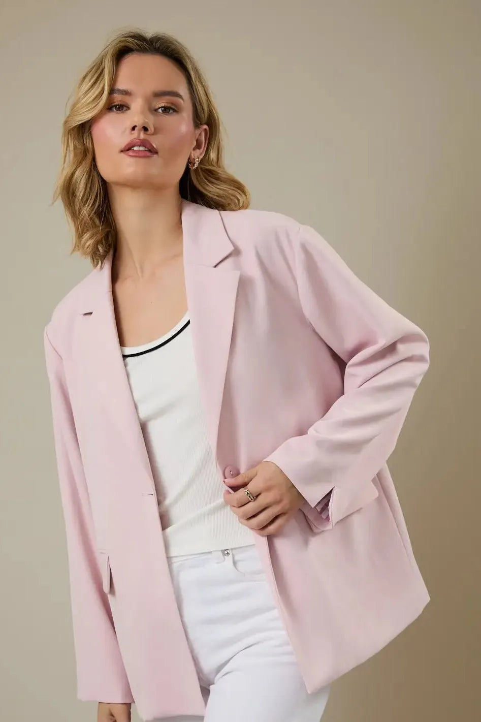 Blushing Pink Blazer | Swank Boutique