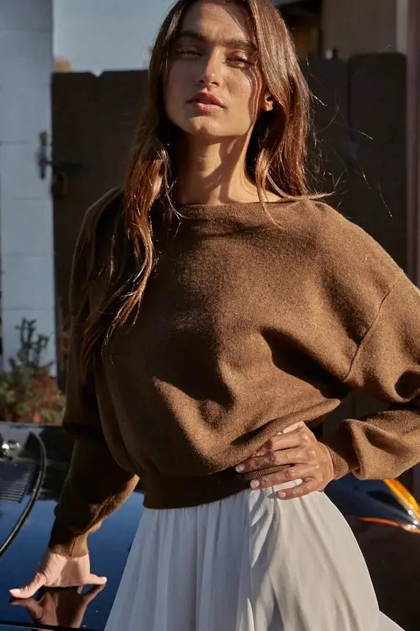 Nicole Boat Neck Sweater | Swank Boutique