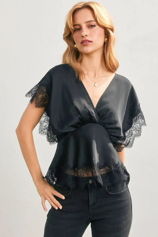 Mila V Neck Blouse | Swank Boutique