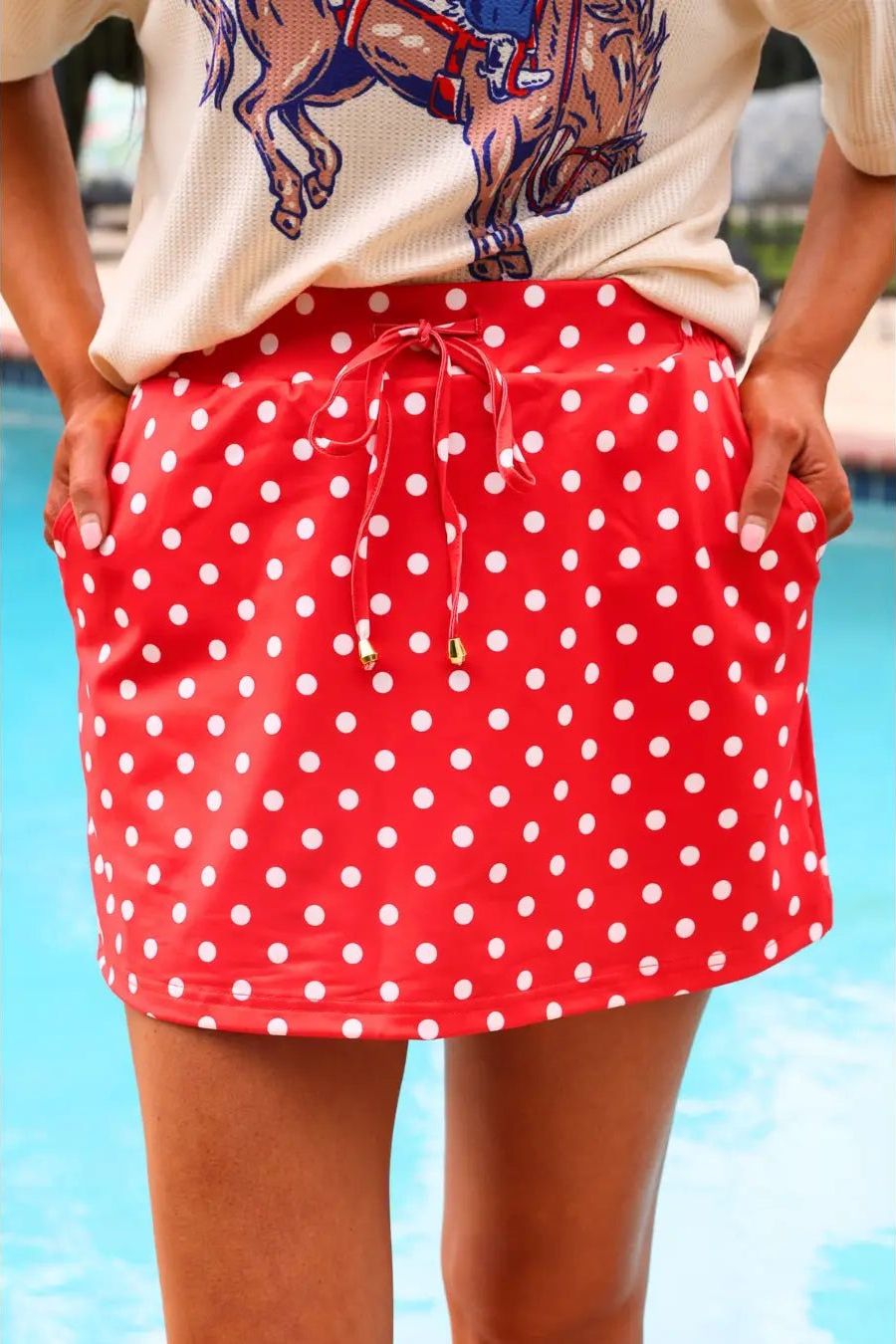 Red Polka Dot Skort | Swank Boutique