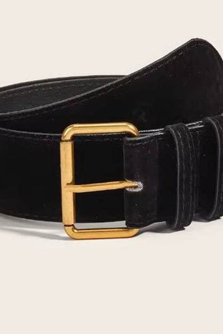 Vintage Inspired Belt with Gold Buckle | 40BT661 | Swank Boutique