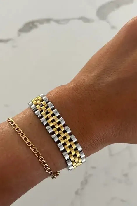 Thick Two Toned Bracelet | Swank Boutique