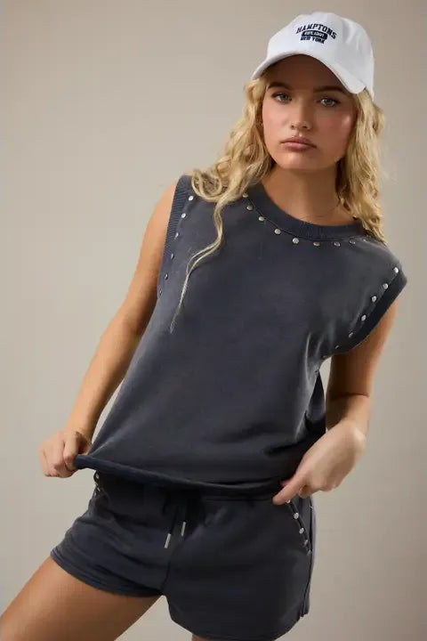 Makayla Studded Top | Swank Boutique