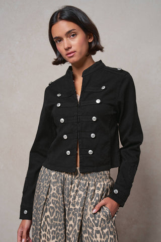 Military Double-Button Stretch Cotton Jacket