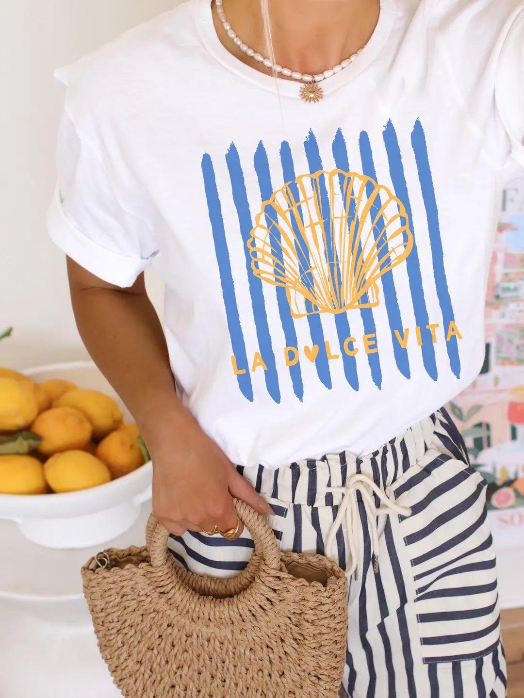 Sea Shell La Dolce Vita Graphic Tee | Swank Boutique