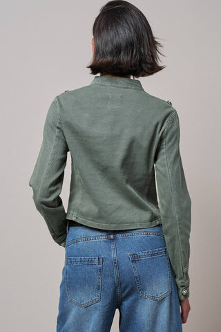 Military Double-Button Stretch Cotton Jacket
